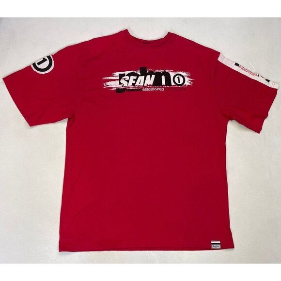 VINTAGE Sean John Collection 1 Graphic T-shirt Men XL Red Short Sleeve - Picture 1 of 8